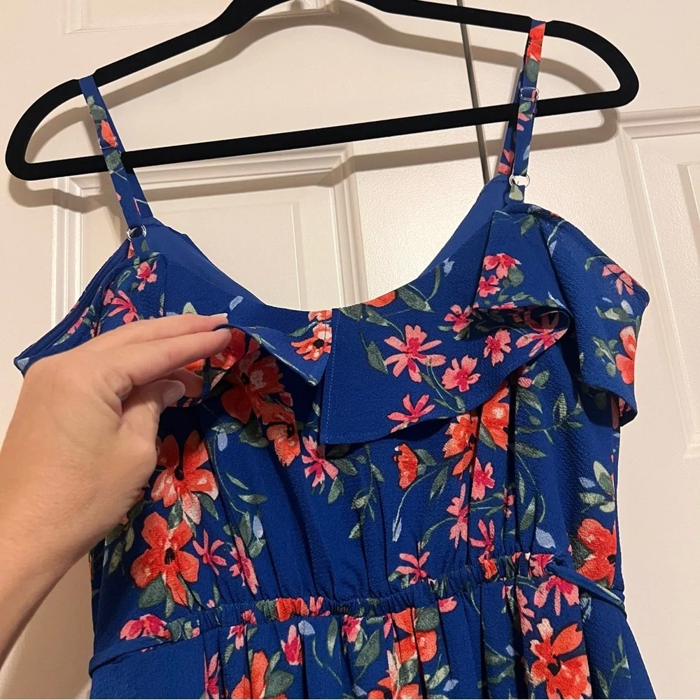 I.N. San Francisco Blue Floral High Low Dress